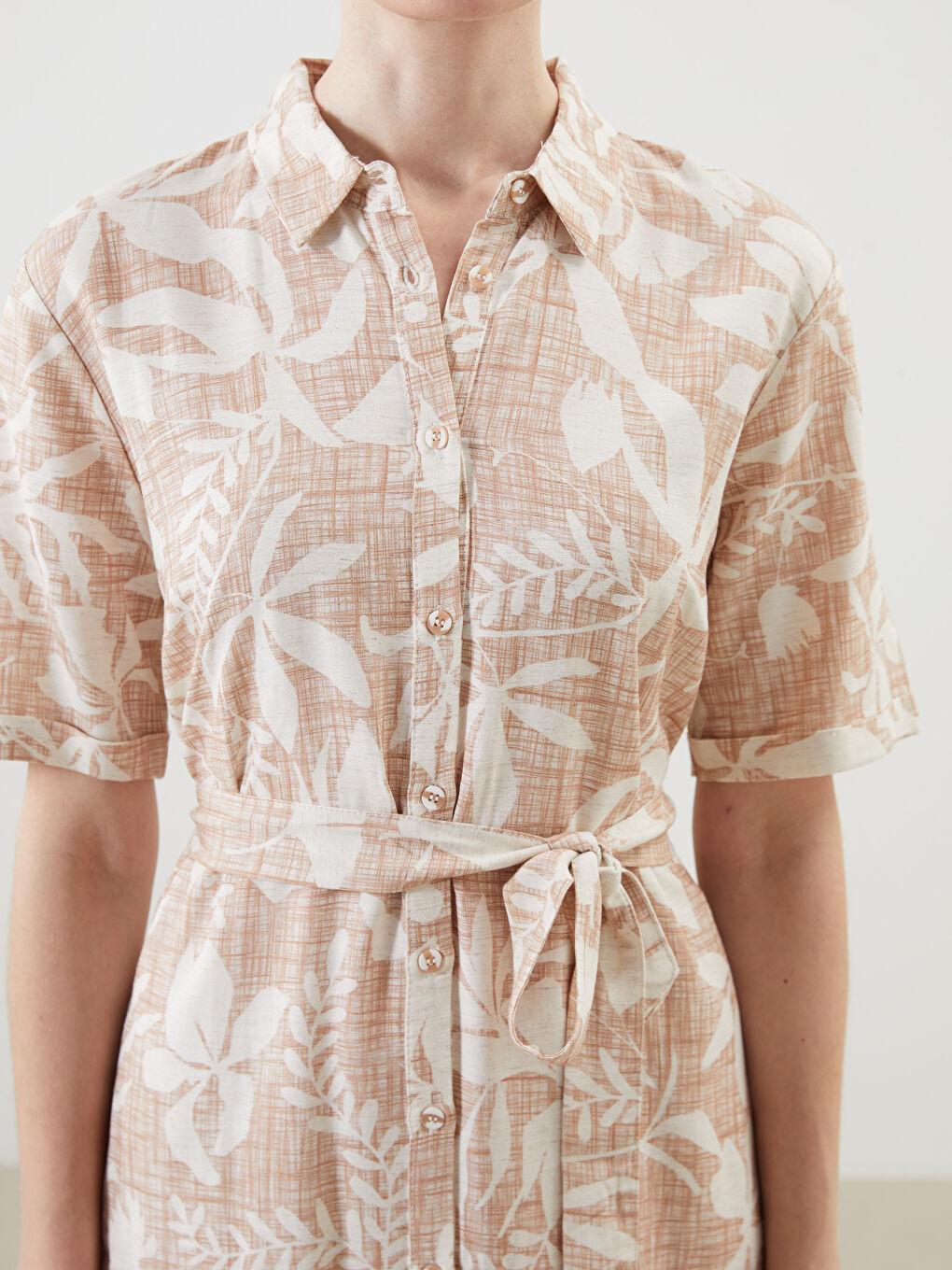 Woman BEIGE Shirt Dress -S5EN02Z8-LQB
