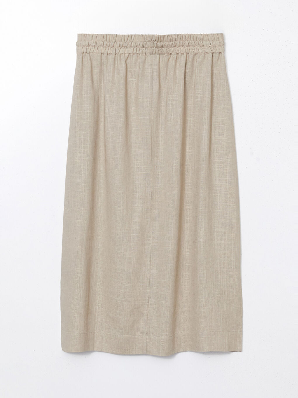 Elasticated Waist A-Line Linen Blend Skirt -S5EN04Z8-FGB