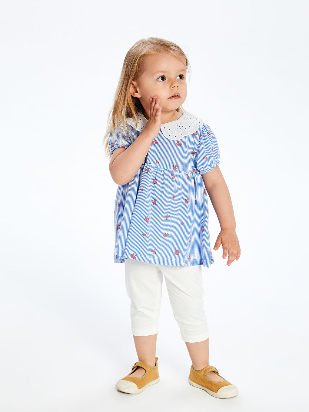 Floral Ruffled Girls' Blouse and Leggings 2 Pack -S5EN41Z1-LRA
