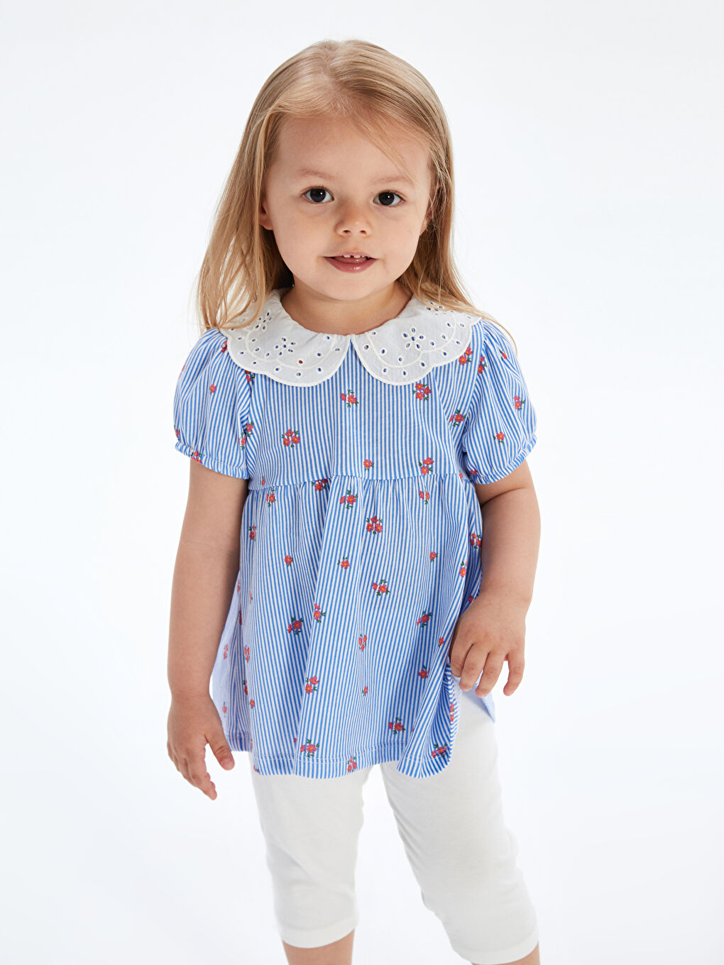 Floral Ruffled Girls' Blouse and Leggings 2 Pack -S5EN41Z1-LRA