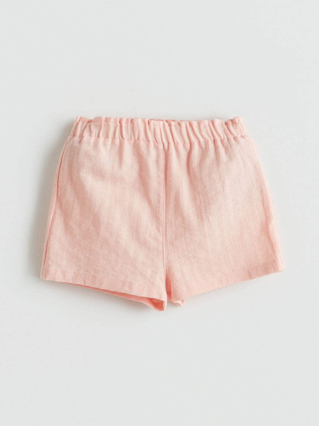 Pembe Beli Lastikli Kız Bebek Şort