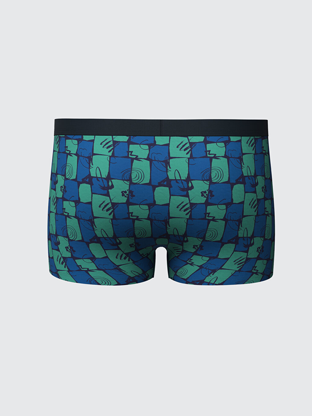 Yeşil Standart Kalıp Pamuklu Esnek Erkek Boxer-1