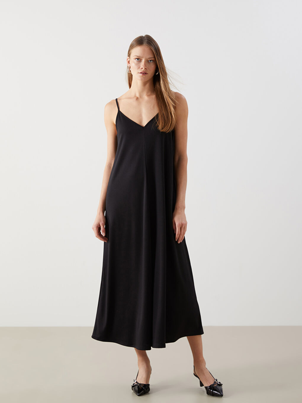 Plain Strappy Women's Midi Dress -S5EN83Z8-CVL