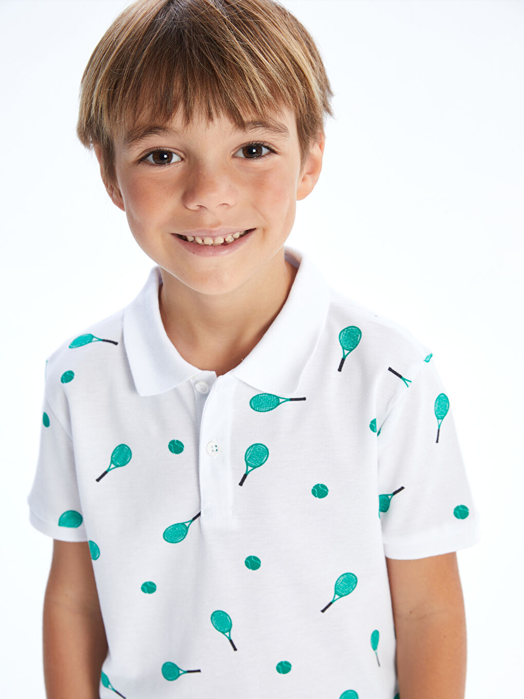 LCW Kids Polo Neck Printed Jersey Baby Boys' T-Shirt -S5EO15Z1-LU7