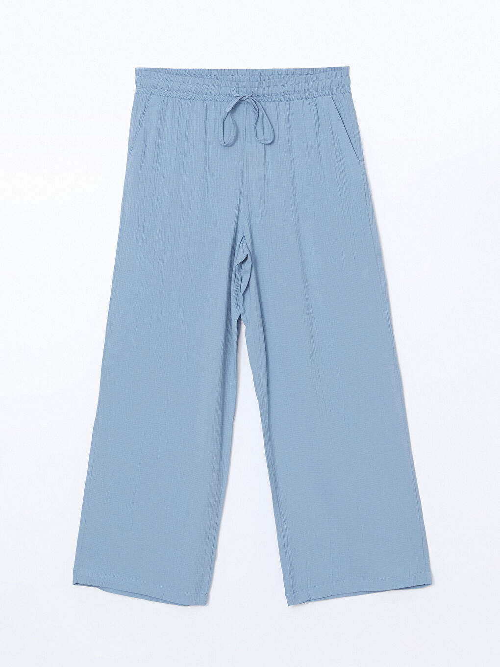 Elasticated Waist Textured Women's Trousers -S5EO23Z8-GMH