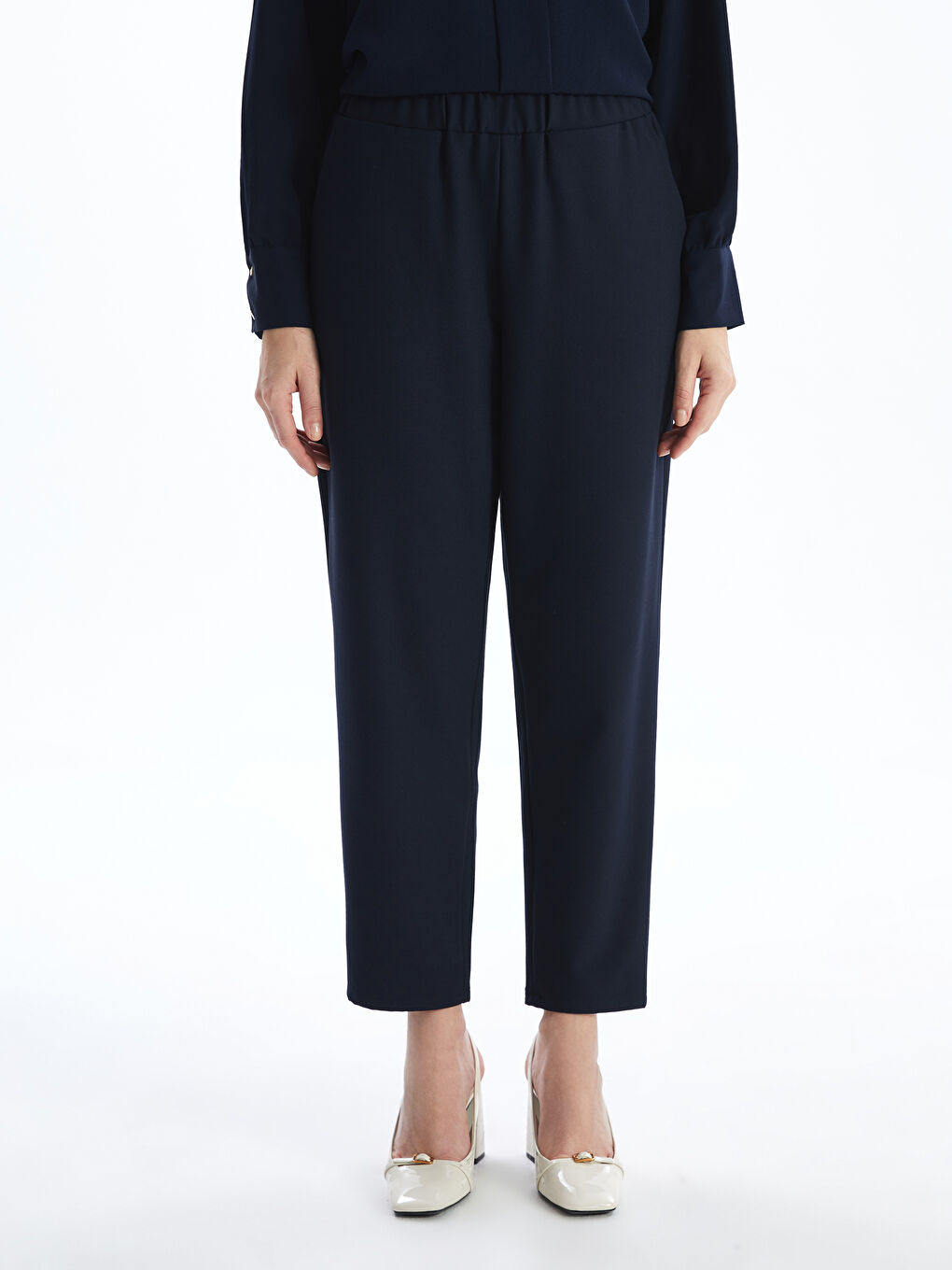 Pantalone za žene sa lastišem u struku -S5EO35Z8-E1J