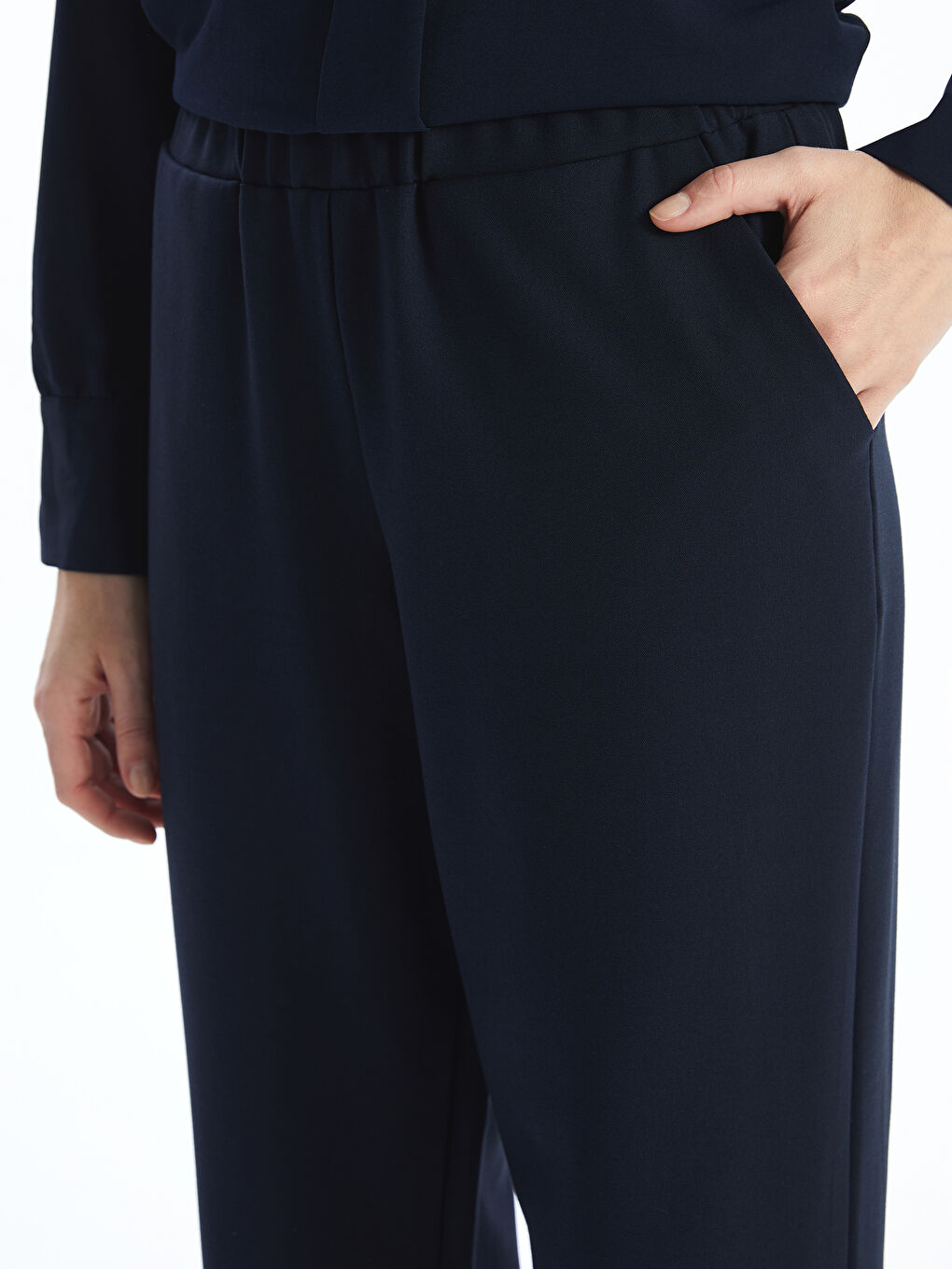 Pantalone za žene sa lastišem u struku -S5EO35Z8-E1J
