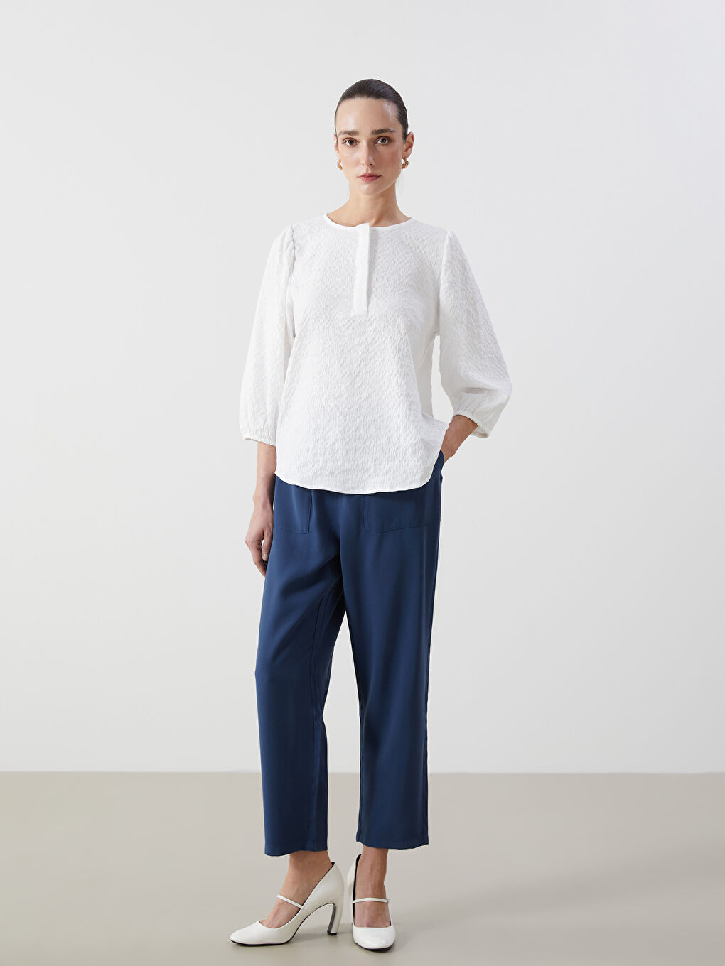 Elastic Waist Carrot Fit Women's Trousers -S5EO41Z8-HSD