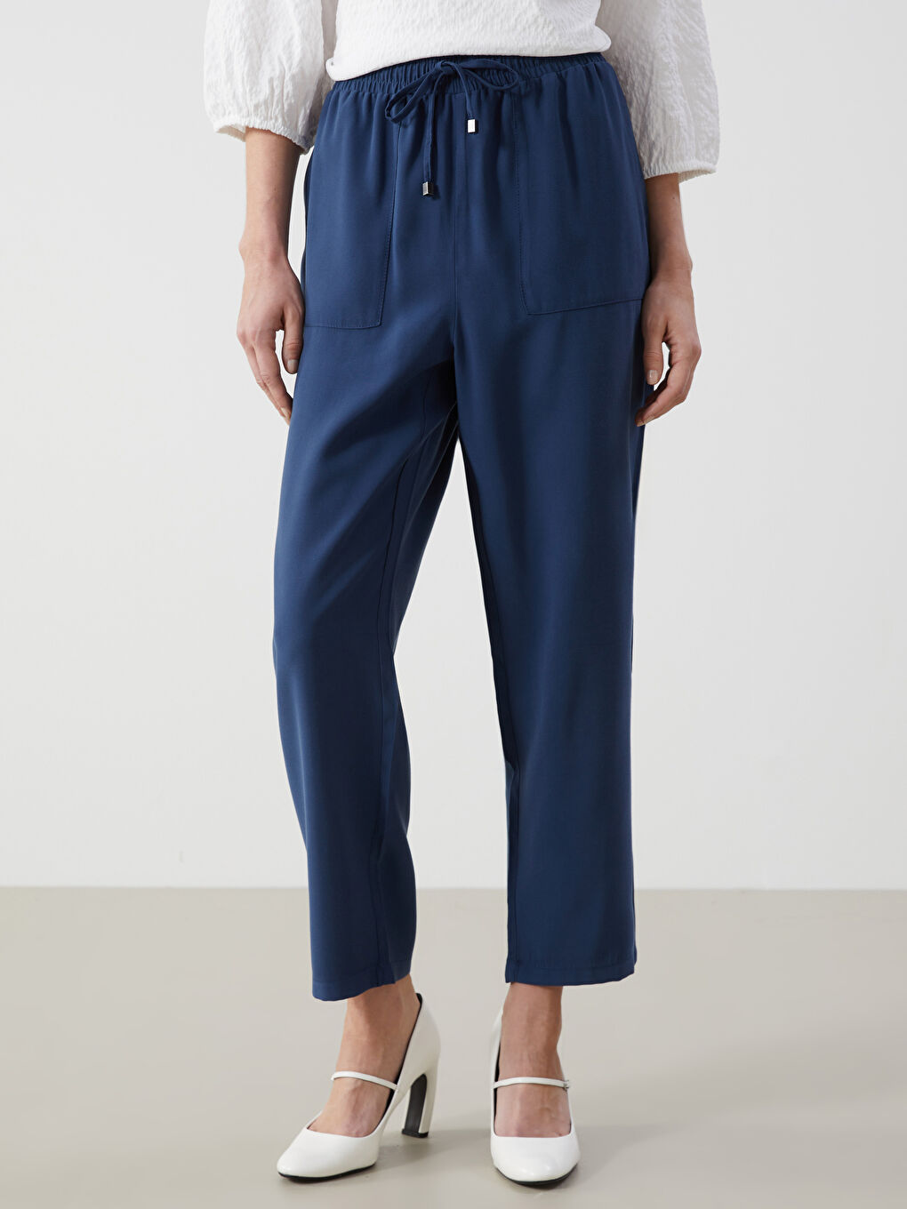 Elastic Waist Carrot Fit Women's Trousers -S5EO41Z8-HSD
