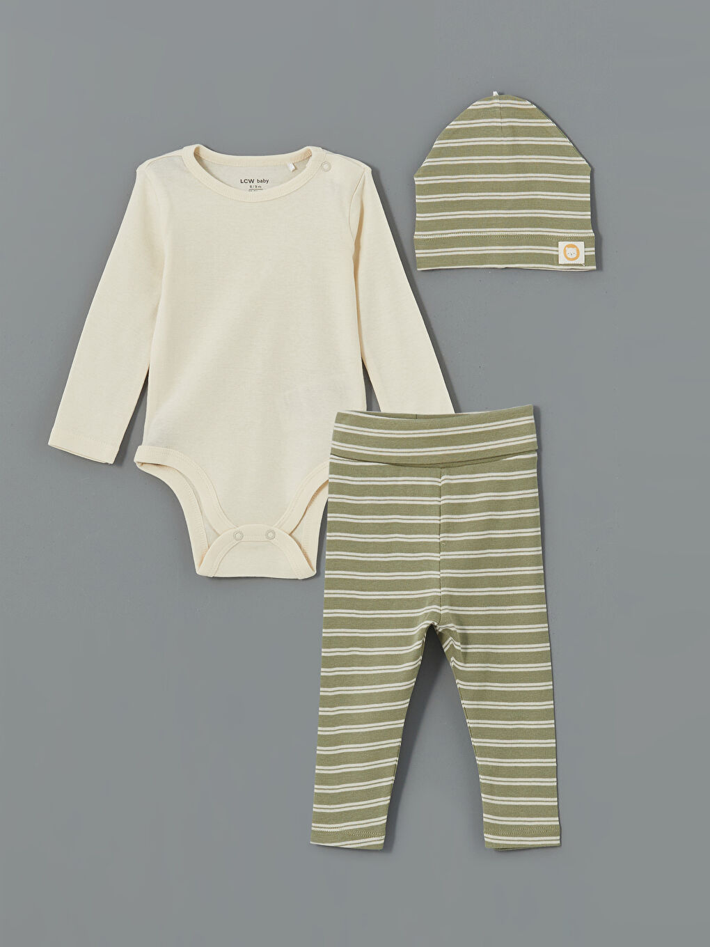 Organic Fabric Baby Boys' Bodysuit, Tights, and Beanie 3-Piece Set -S5EO45Z1-FDL