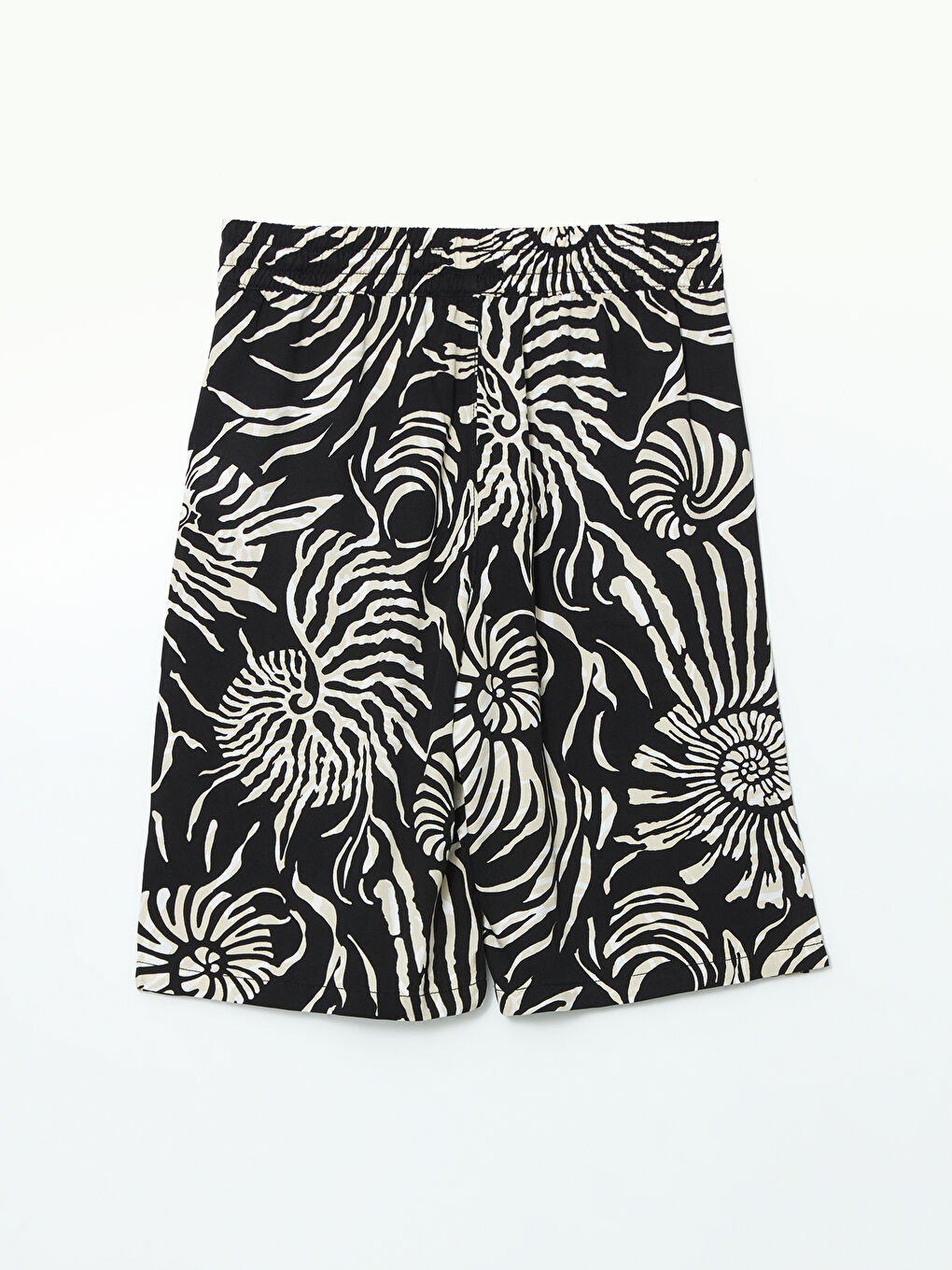 LCW Grace Elasticated Waist Patterned Women's Shorts -S5EO47Z8-LQJ