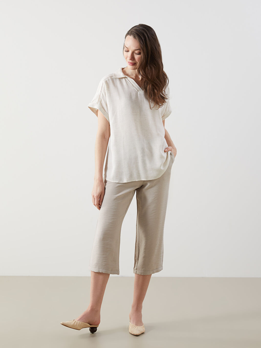 Elastic Waist Capri -S5EO48Z8-G8H