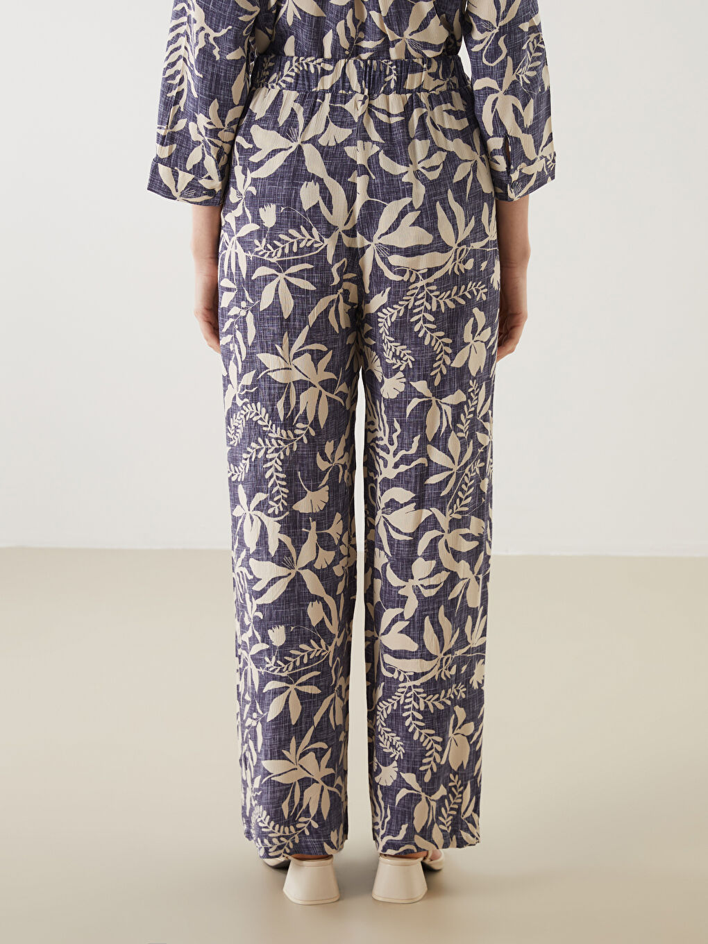 Elastic Waist Patterned Women's Trousers -S5EO52Z8-F9C