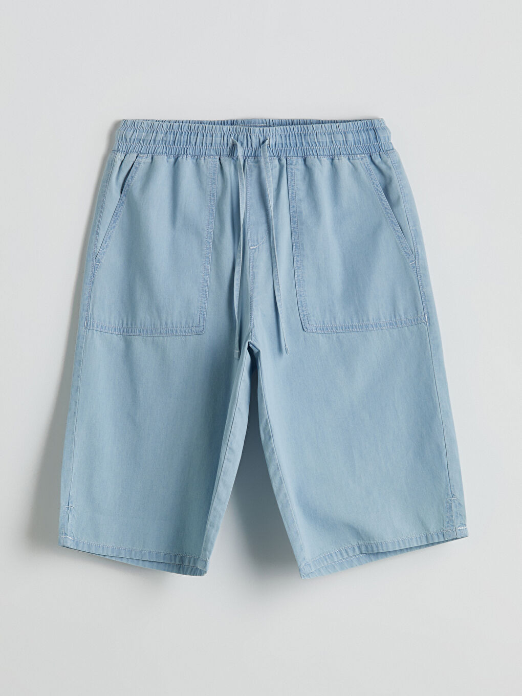 Elastic Waist Standard Fit Women's Jean Shorts -S5EO59Z8-315