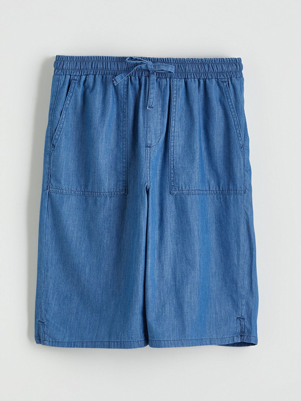 شورت جينز خصر مرن للسيدات-4