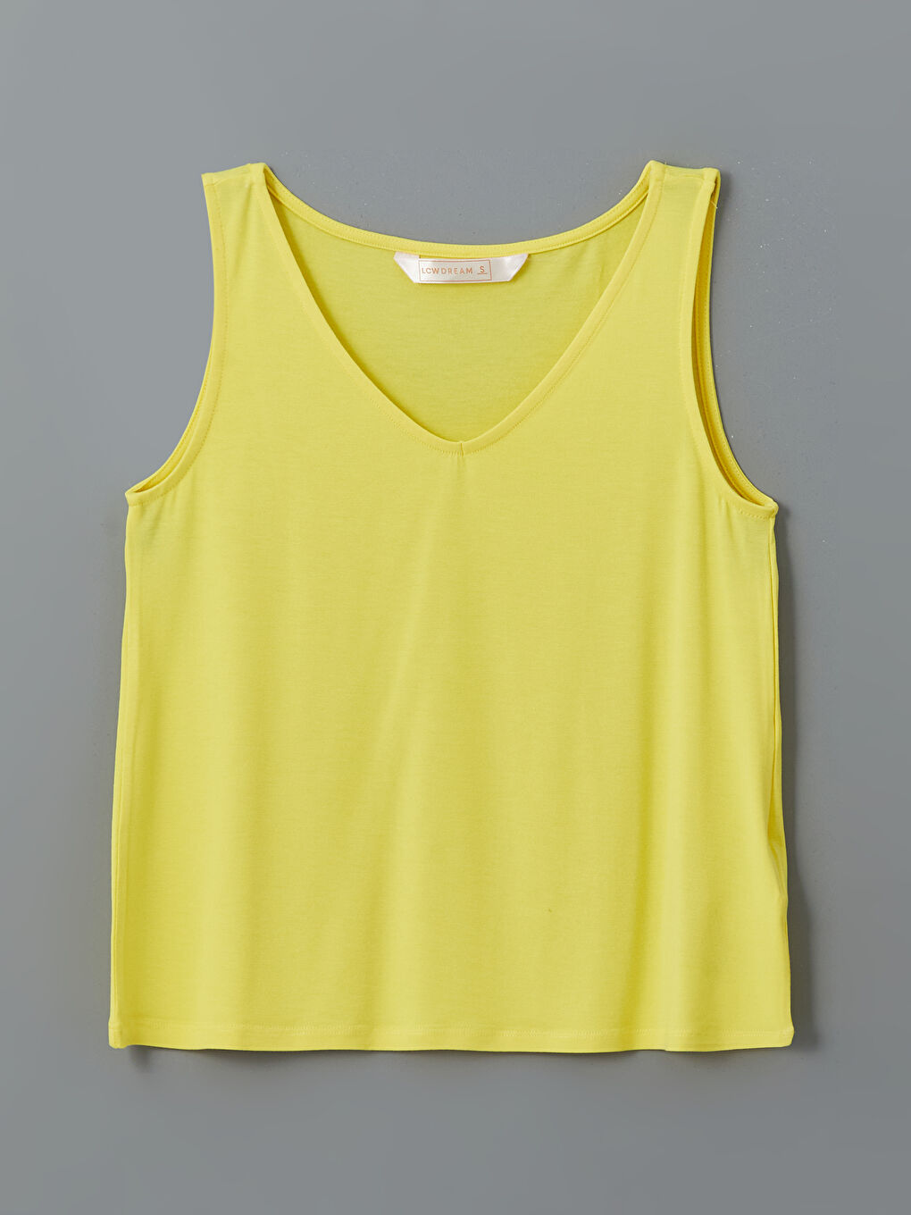 Sarı V Yaka Kadın Pijama Üst