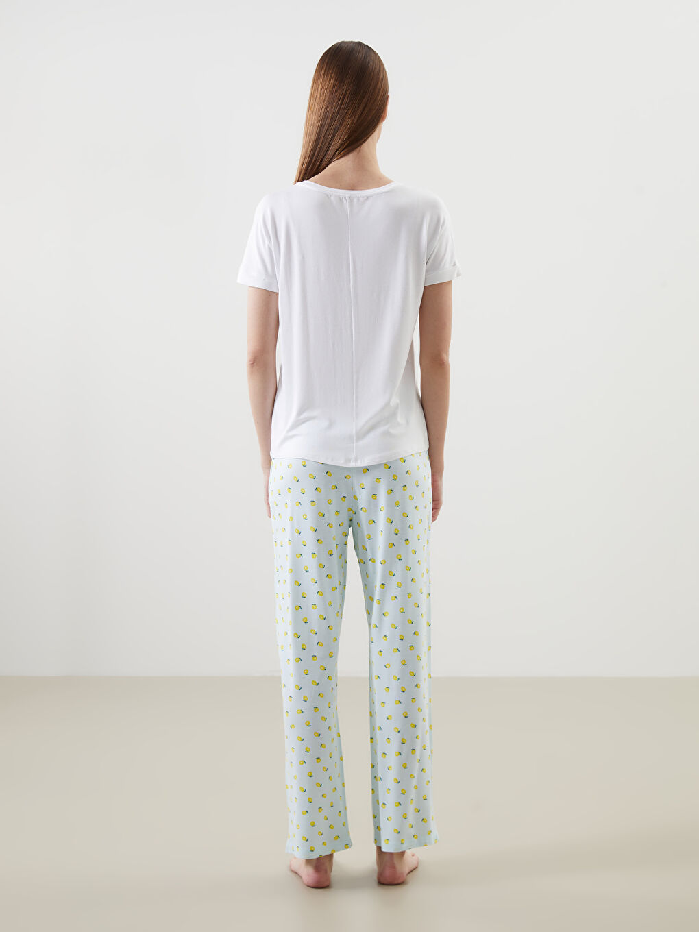 Crew Neck Printed Women's Pyjama Set -S5EP13Z8-LQK