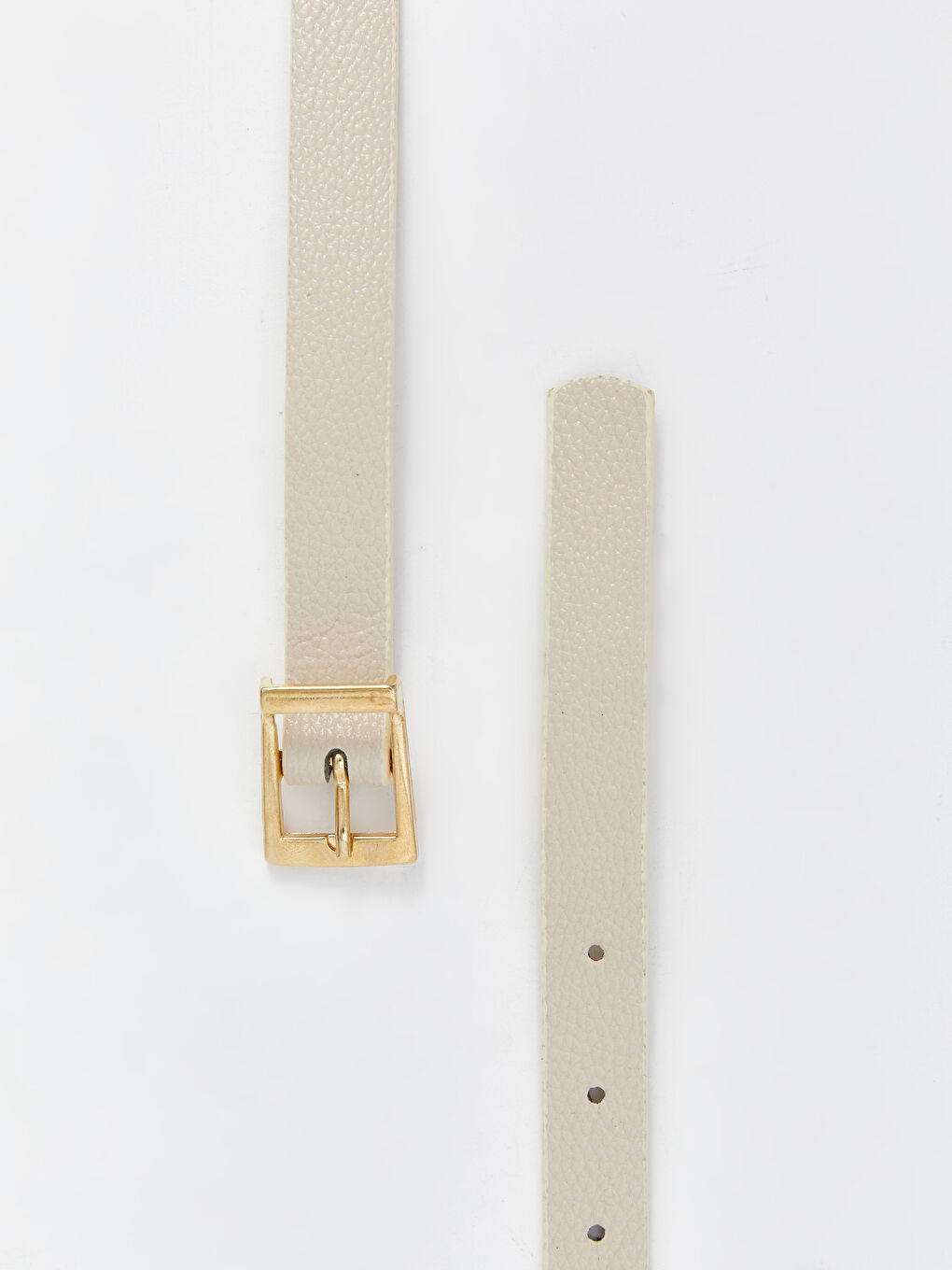 Bej Deri Görünümlü Kadın Kemer