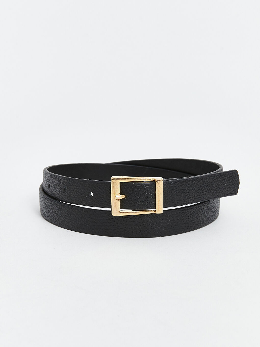 Siyah Deri Görünümlü Kadın Kemer