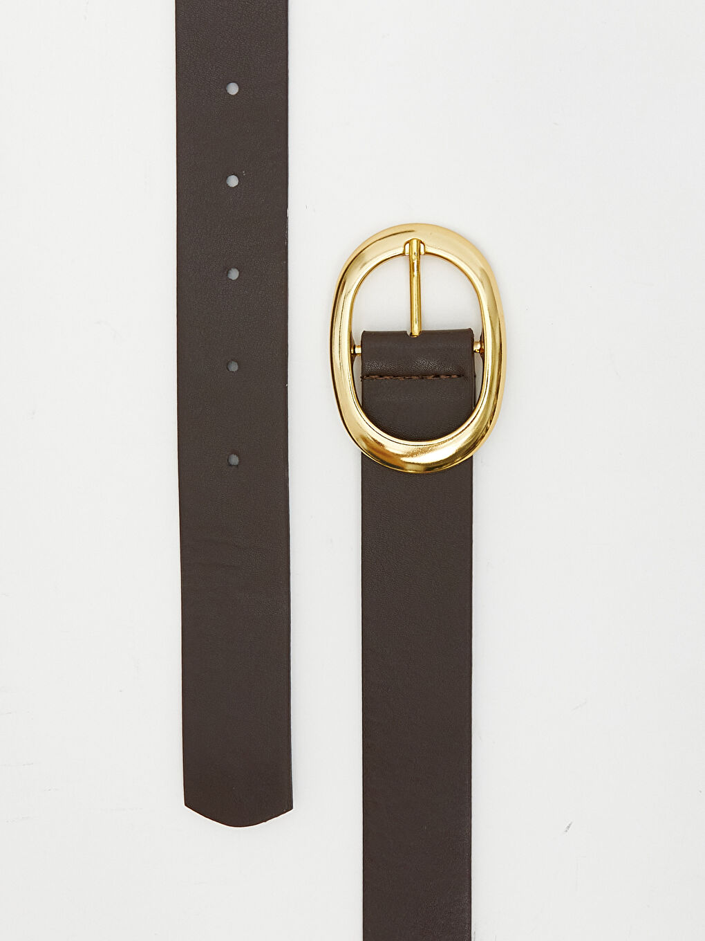 Ekru Deri Görünümlü Kadın Kemer 2'li-2