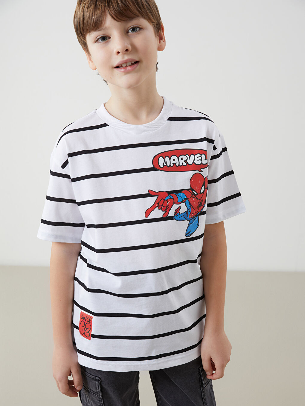 Crew Neck Spider-Man Printed Boys' T-Shirt