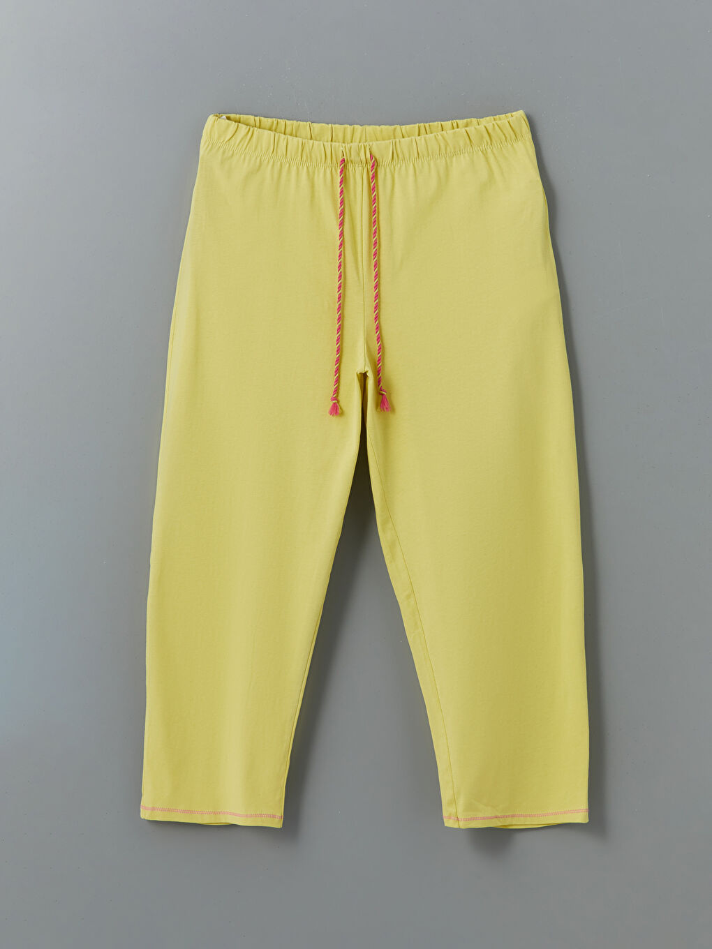 Yeşil Beli Lastikli Kadın Kapri Pijama Altı