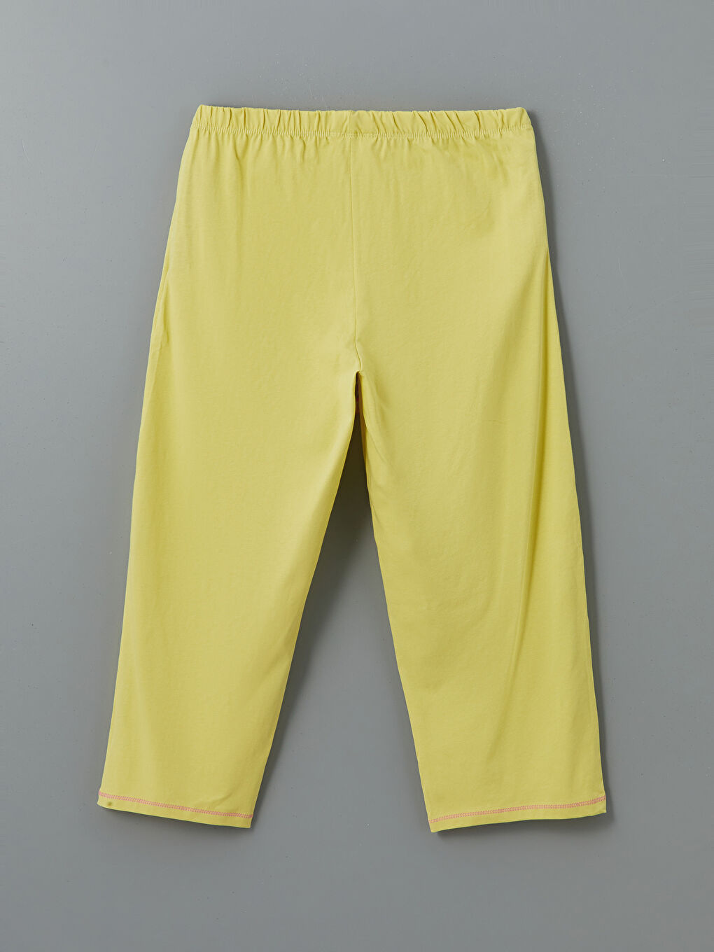 Yeşil Beli Lastikli Kadın Kapri Pijama Altı-1