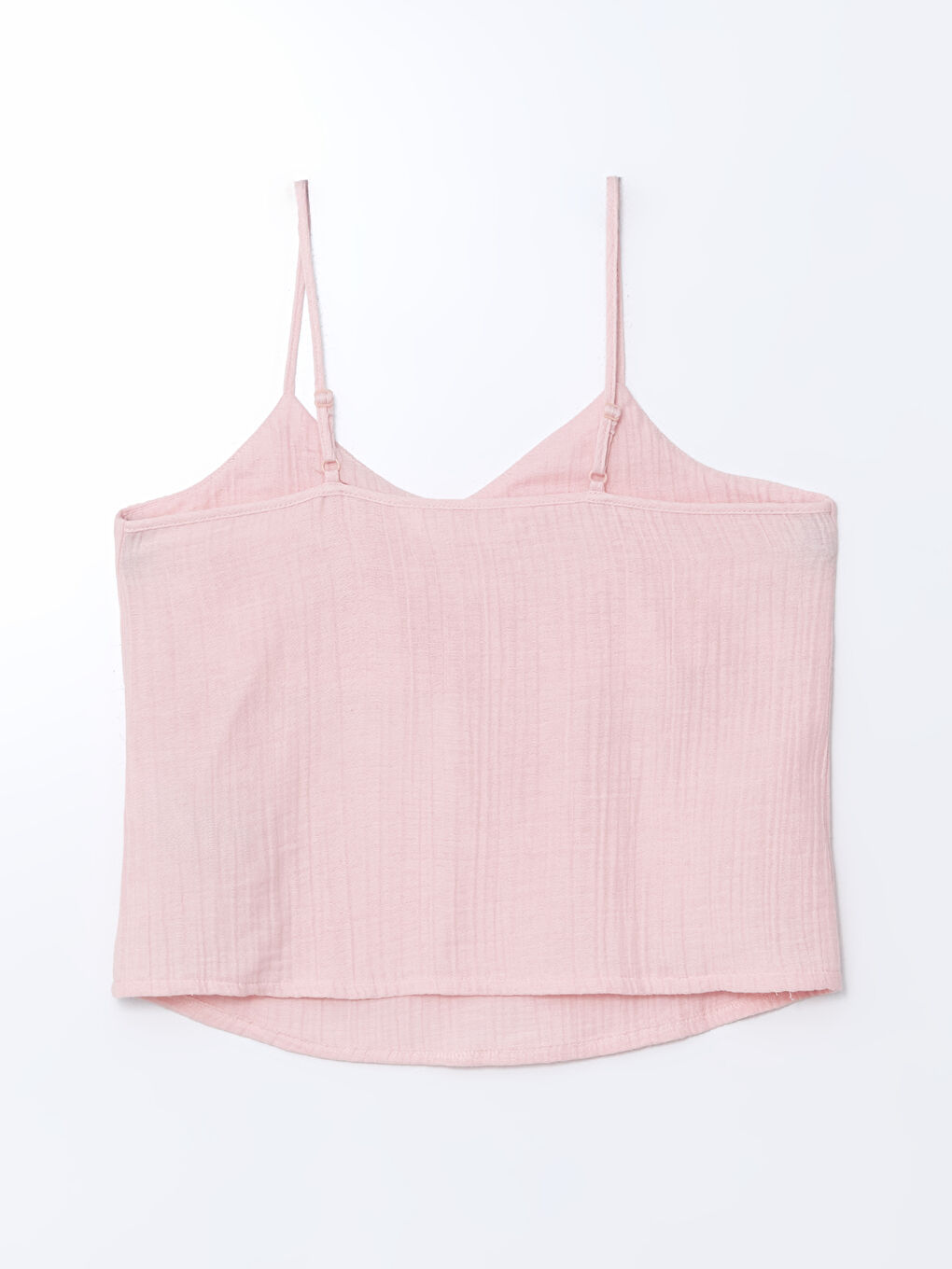 Pembe V Yaka İp Askılı Kadın Pijama Üst-1