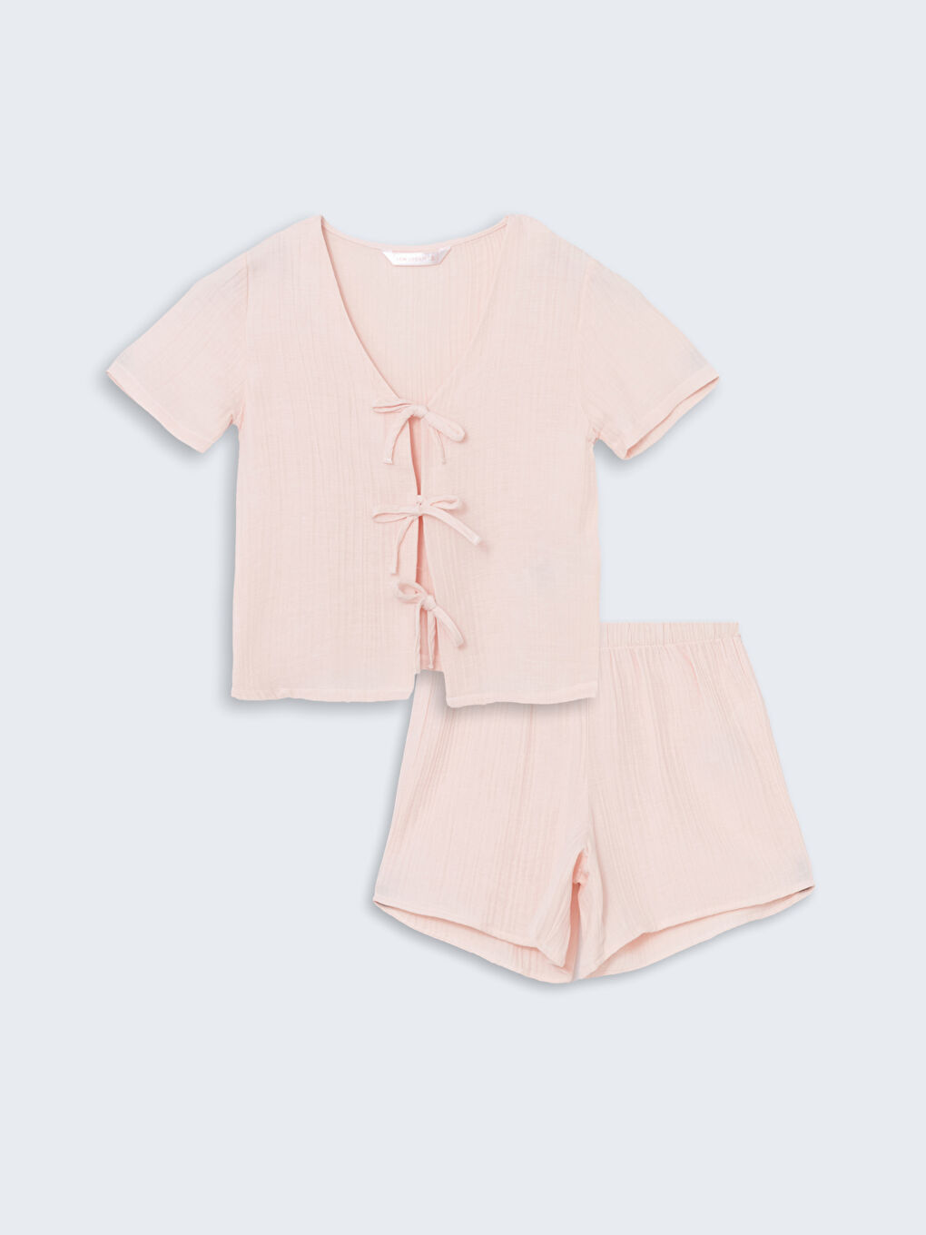 V-Neck Women's Pajama Set with Shorts -S5EP83Z8-FQK