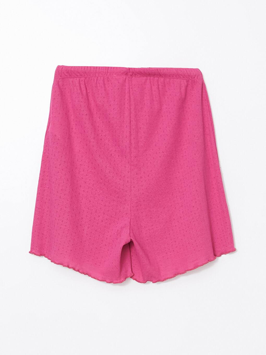 Pembe Kadın Pointel Şort Pijama Alt-1