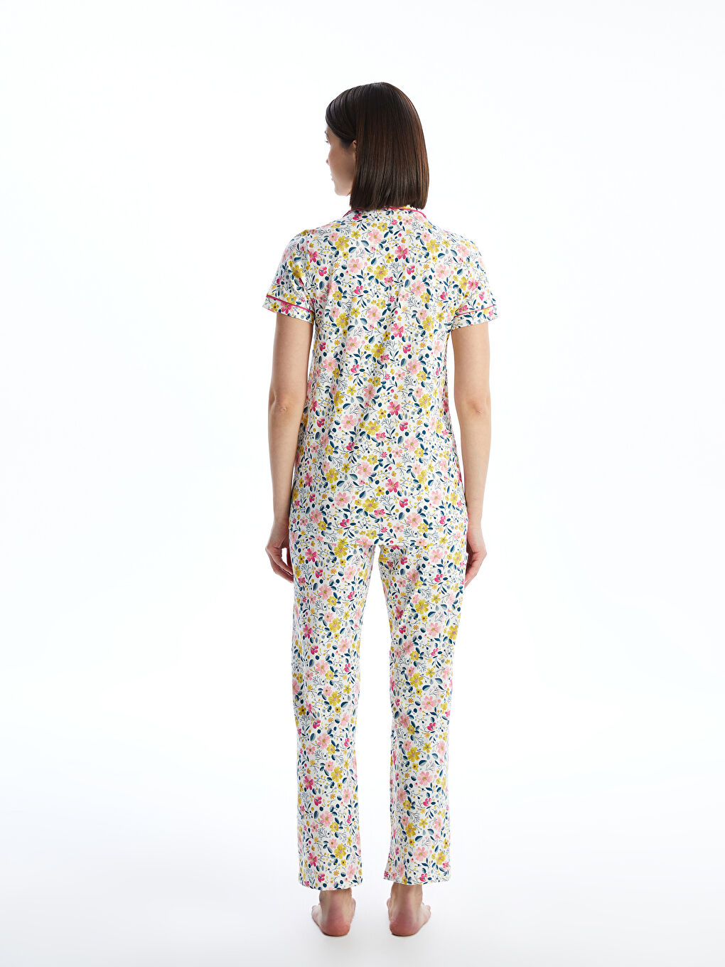 Shirt Collar Floral Women's Pajama Set -S5EP88Z8-LRA