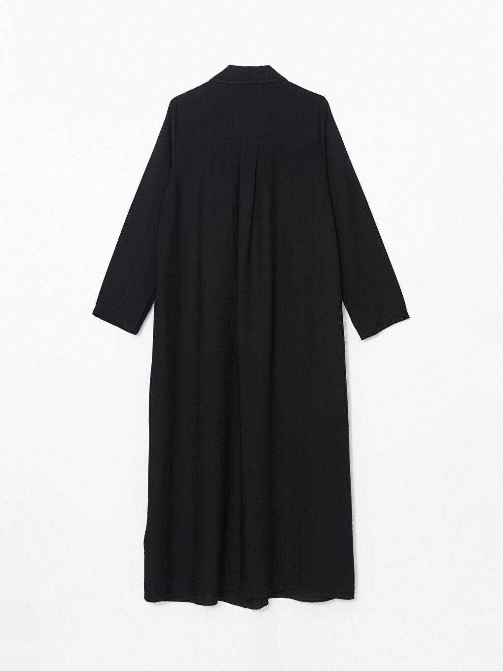 Collared Neck Linen-Look Women's Dress-5