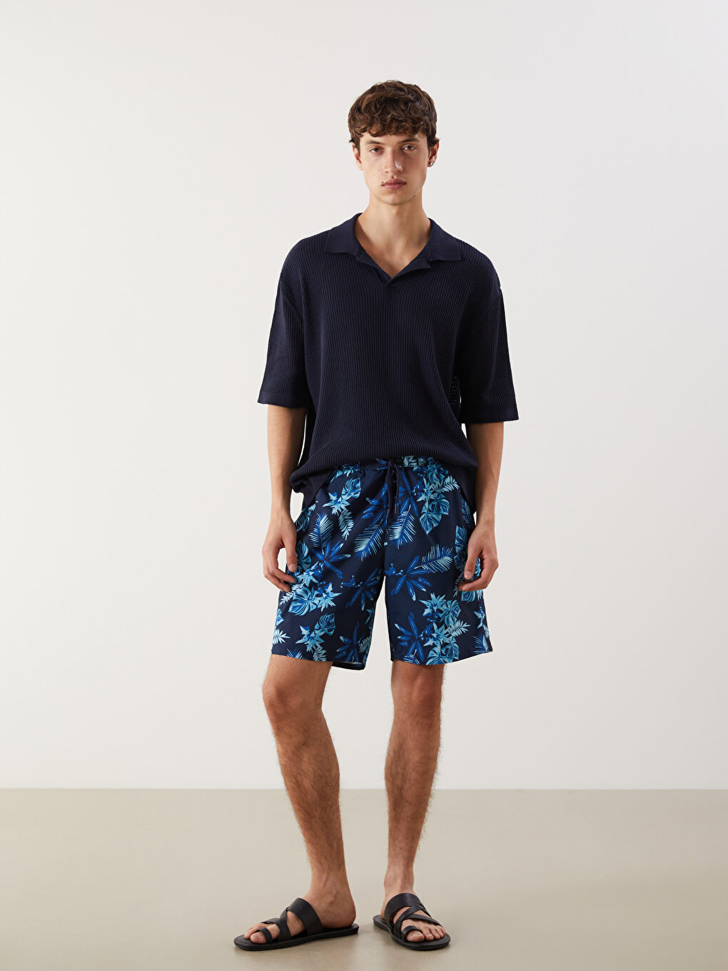 Short Patterned Men's Swimming Shorts -S5EQ08Z8-LQQ