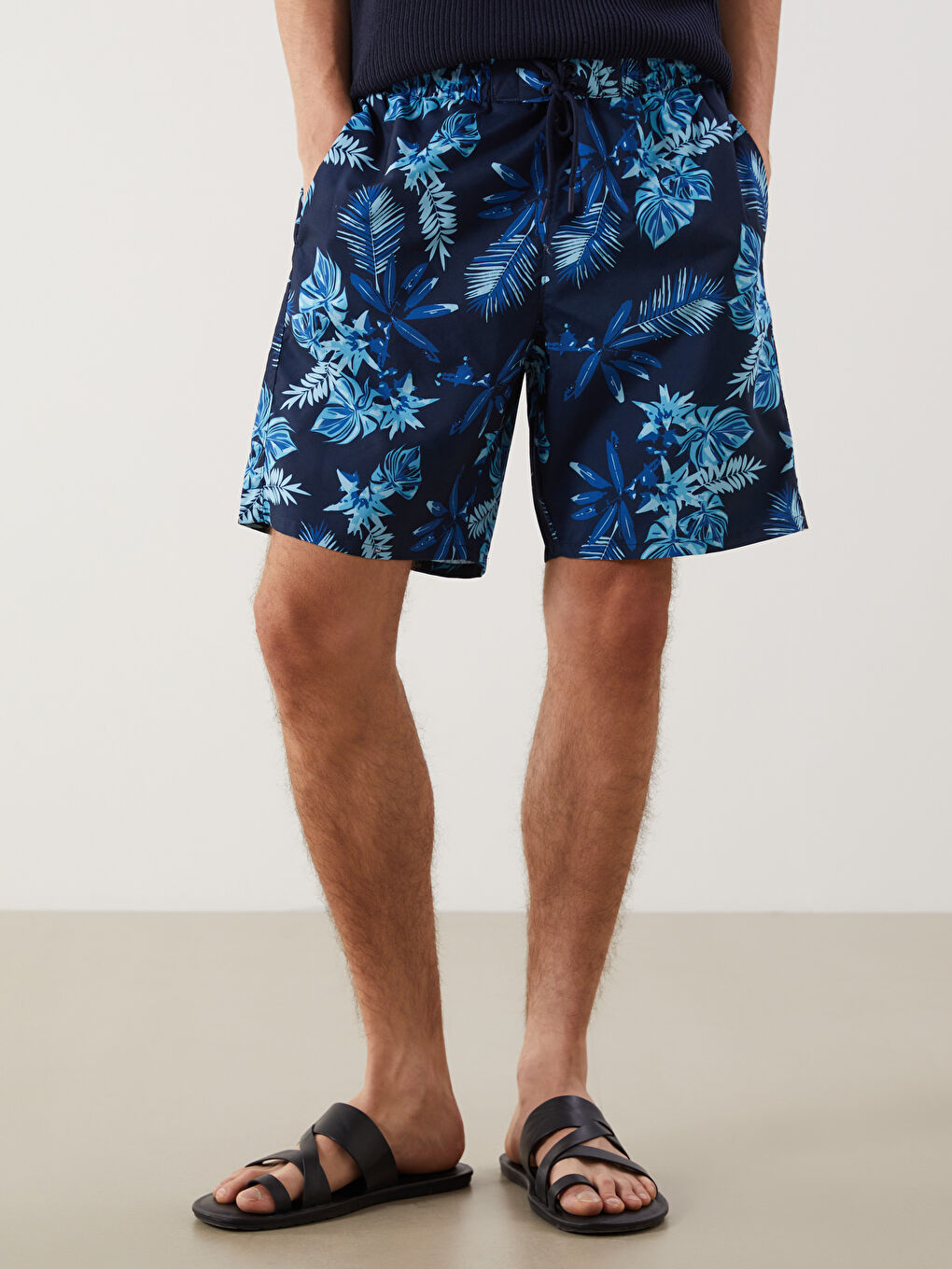 Short Patterned Men's Swimming Shorts -S5EQ08Z8-LQQ