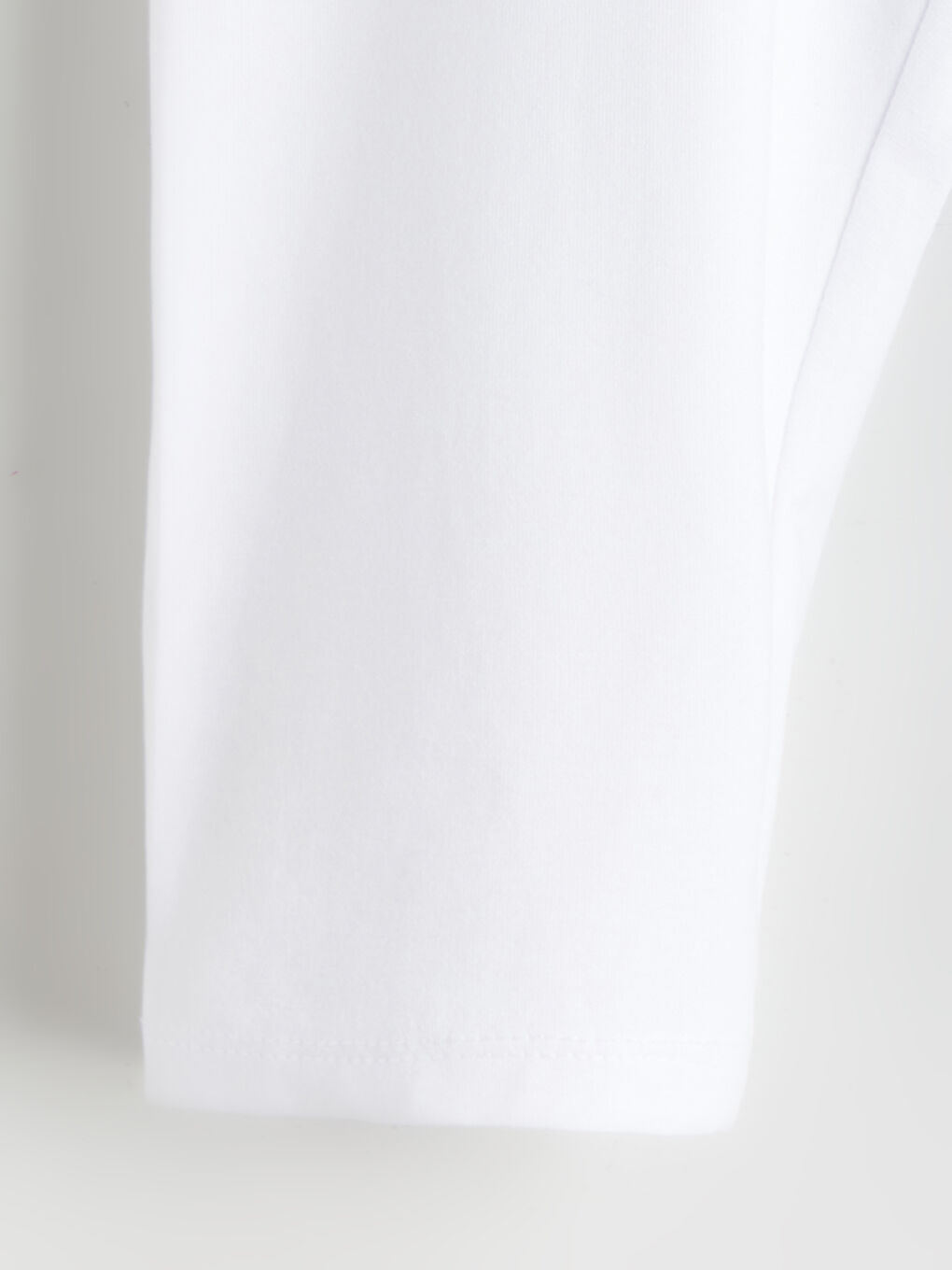 Beyaz Basic 3/4 Boy Kız Çocuk Tayt-1