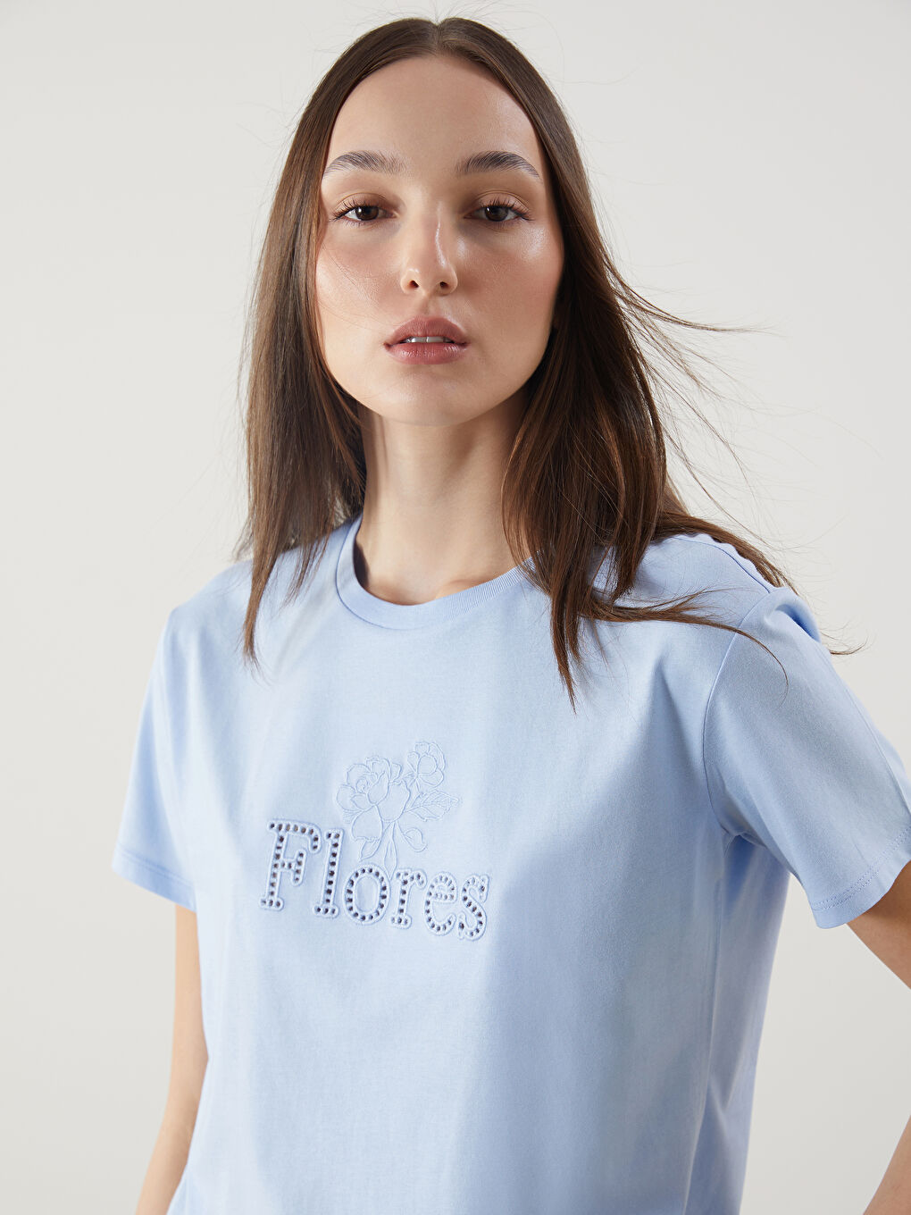 LCW Vision Crew Neck Floral Women's T-Shirt -S5EQ24Z8-QYD