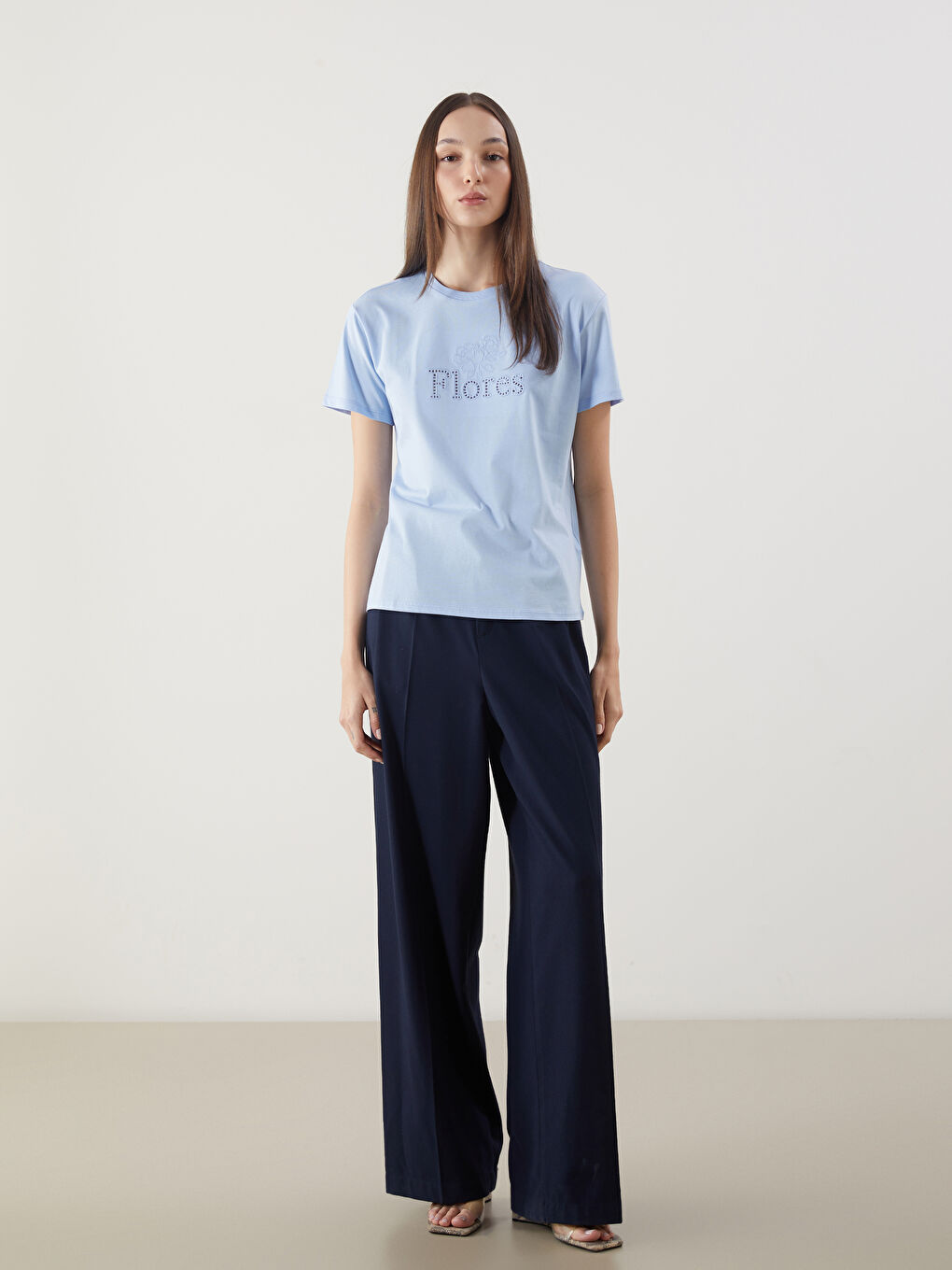 LCW Vision Crew Neck Floral Women's T-Shirt -S5EQ24Z8-QYD