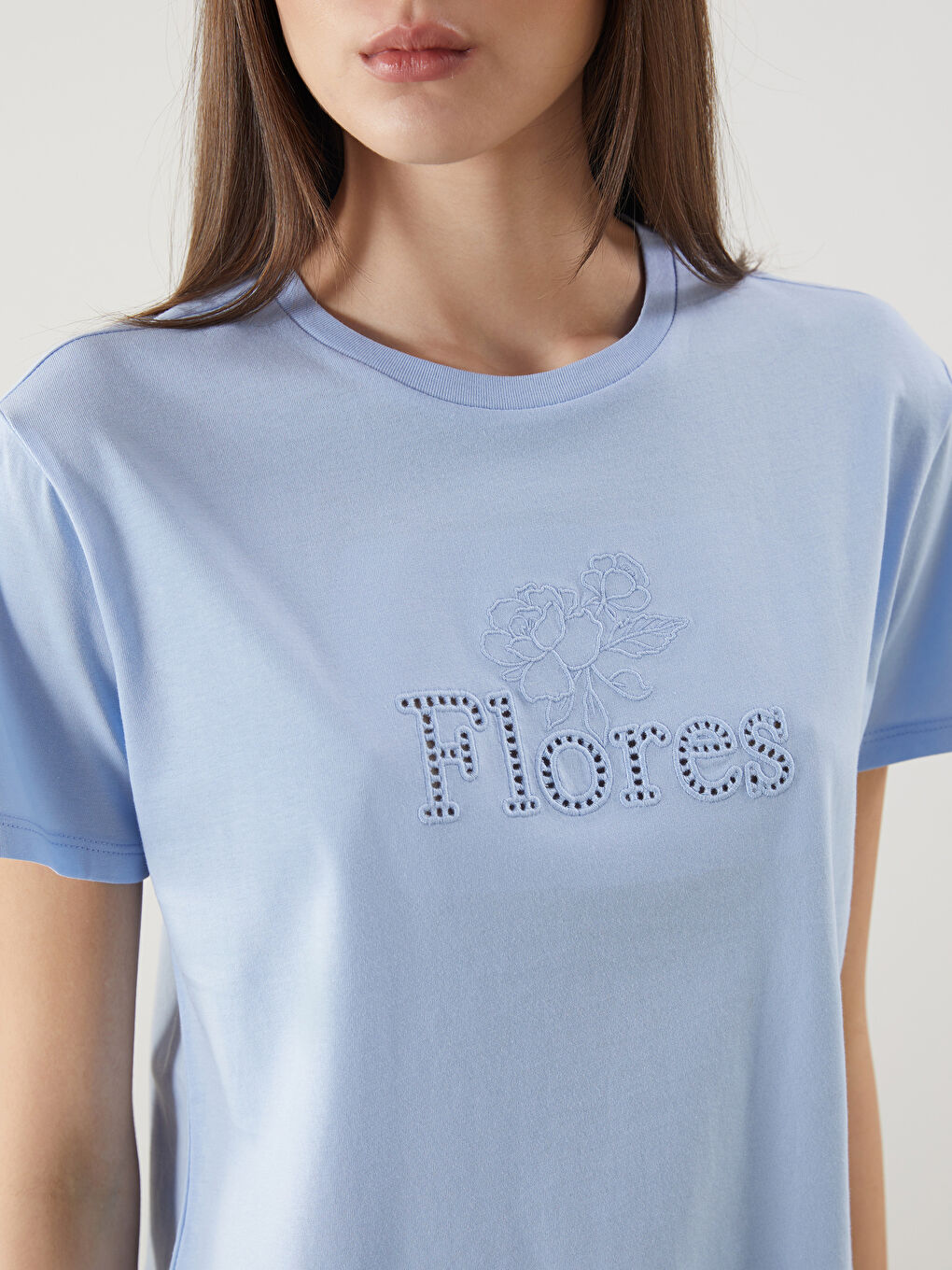 LCW Vision Crew Neck Floral Women's T-Shirt -S5EQ24Z8-QYD