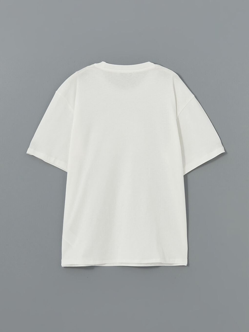 LCW Vision Ekru Bisiklet Yaka Çiçekli Oversize Kadın Tişört - 5
