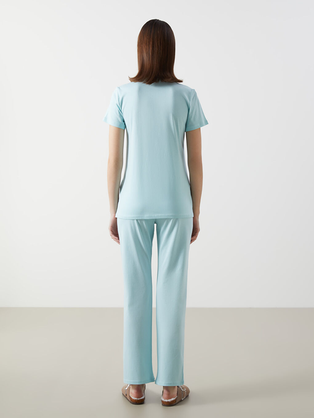 Collared Neck Embroidered Maternity Pyjama Set -S5EQ62Z8-FUZ