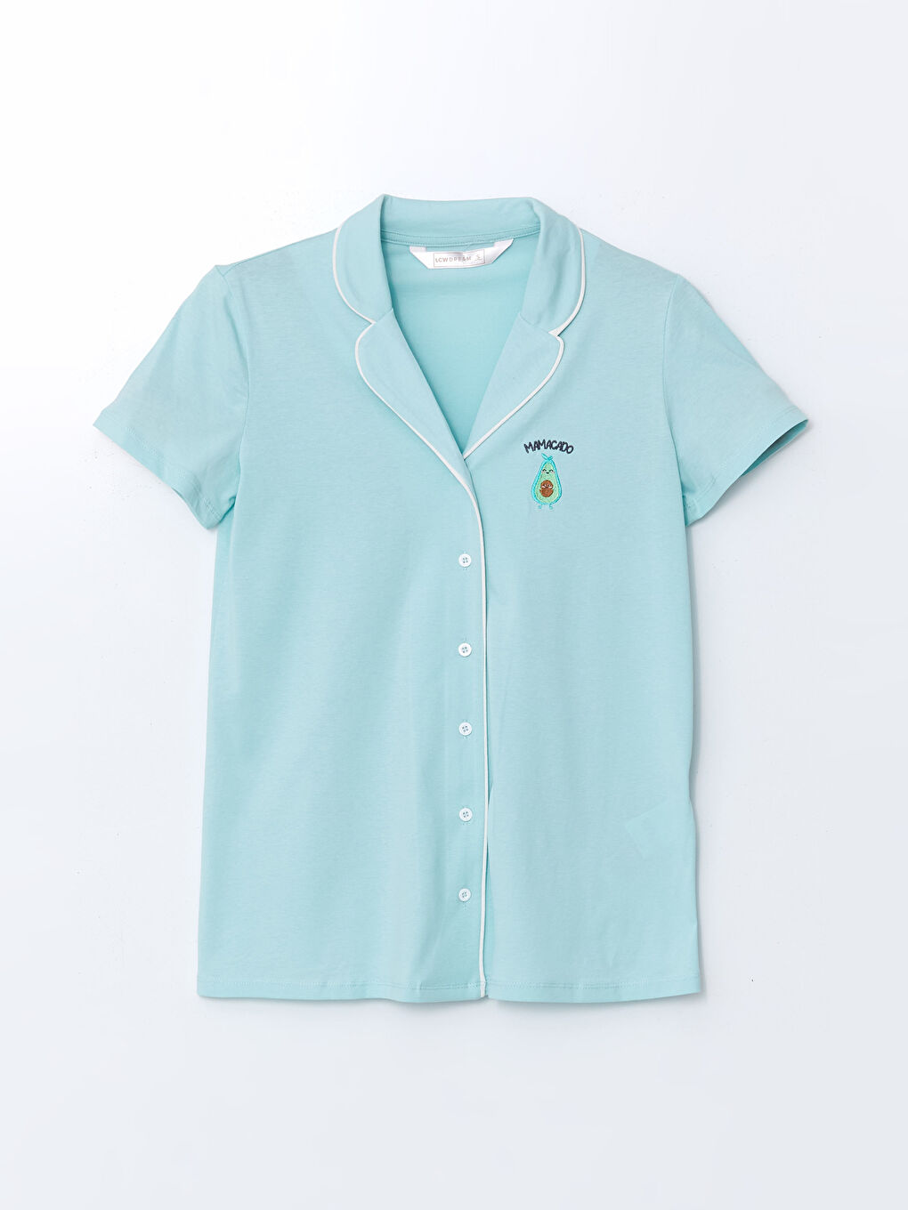 Collared Neck Embroidered Maternity Pyjama Set -S5EQ62Z8-FUZ