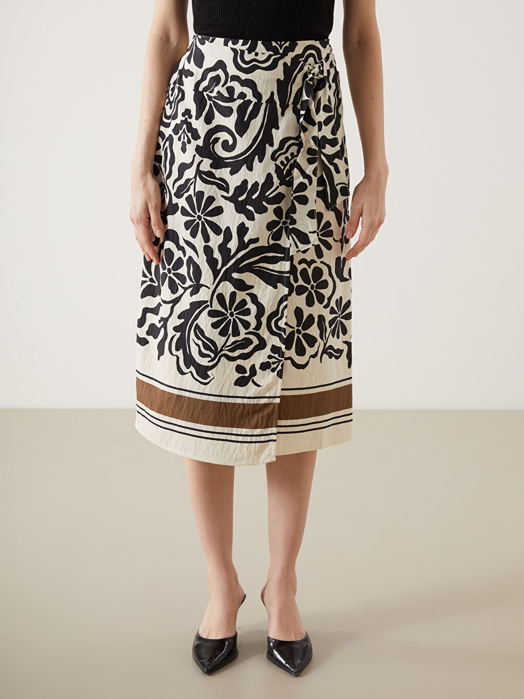 Elasticated Waist Patterned Women's Skirt -S5EQ94Z8-LQJ