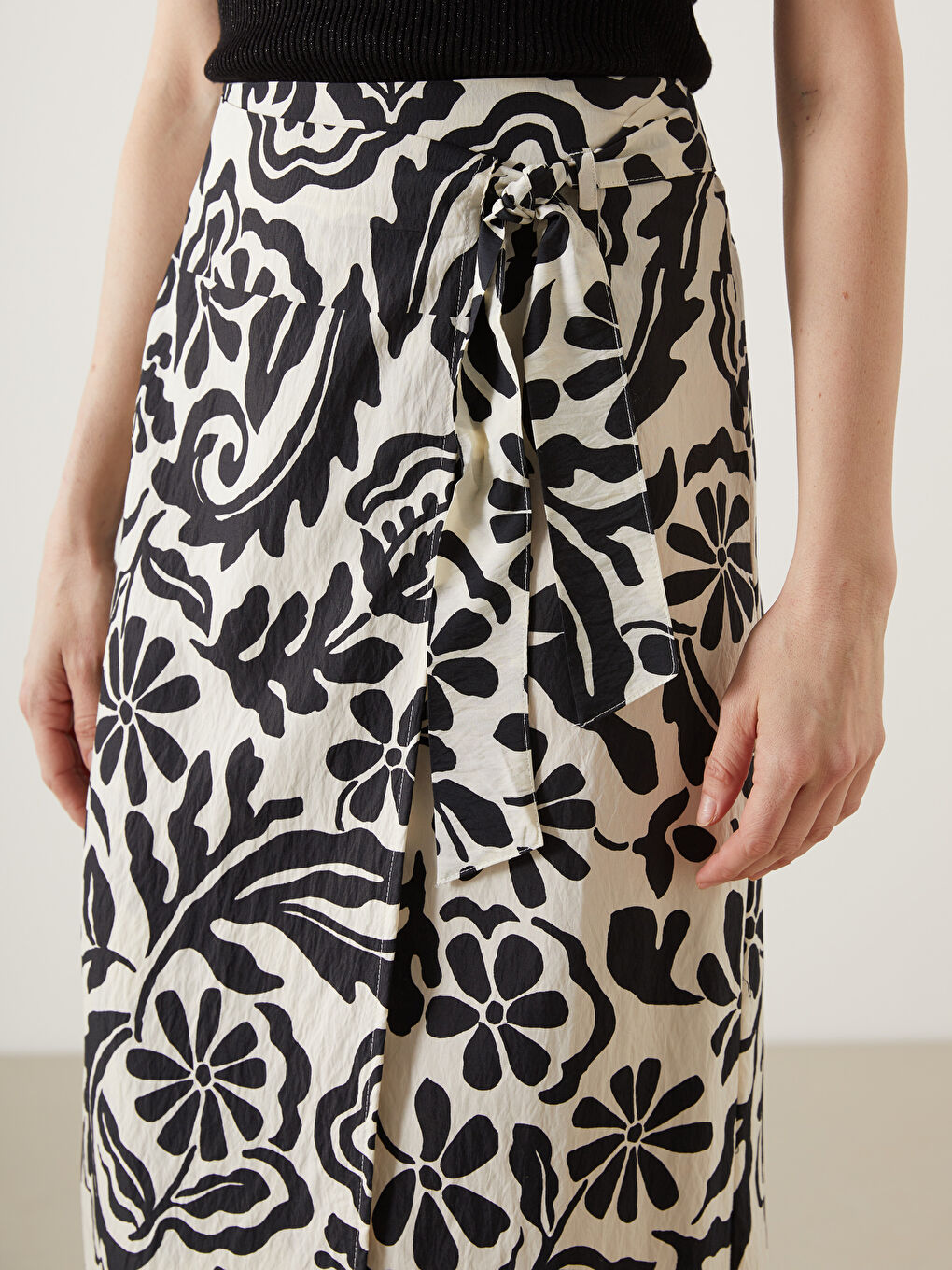 Elasticated Waist Patterned Women's Skirt -S5EQ94Z8-LQJ