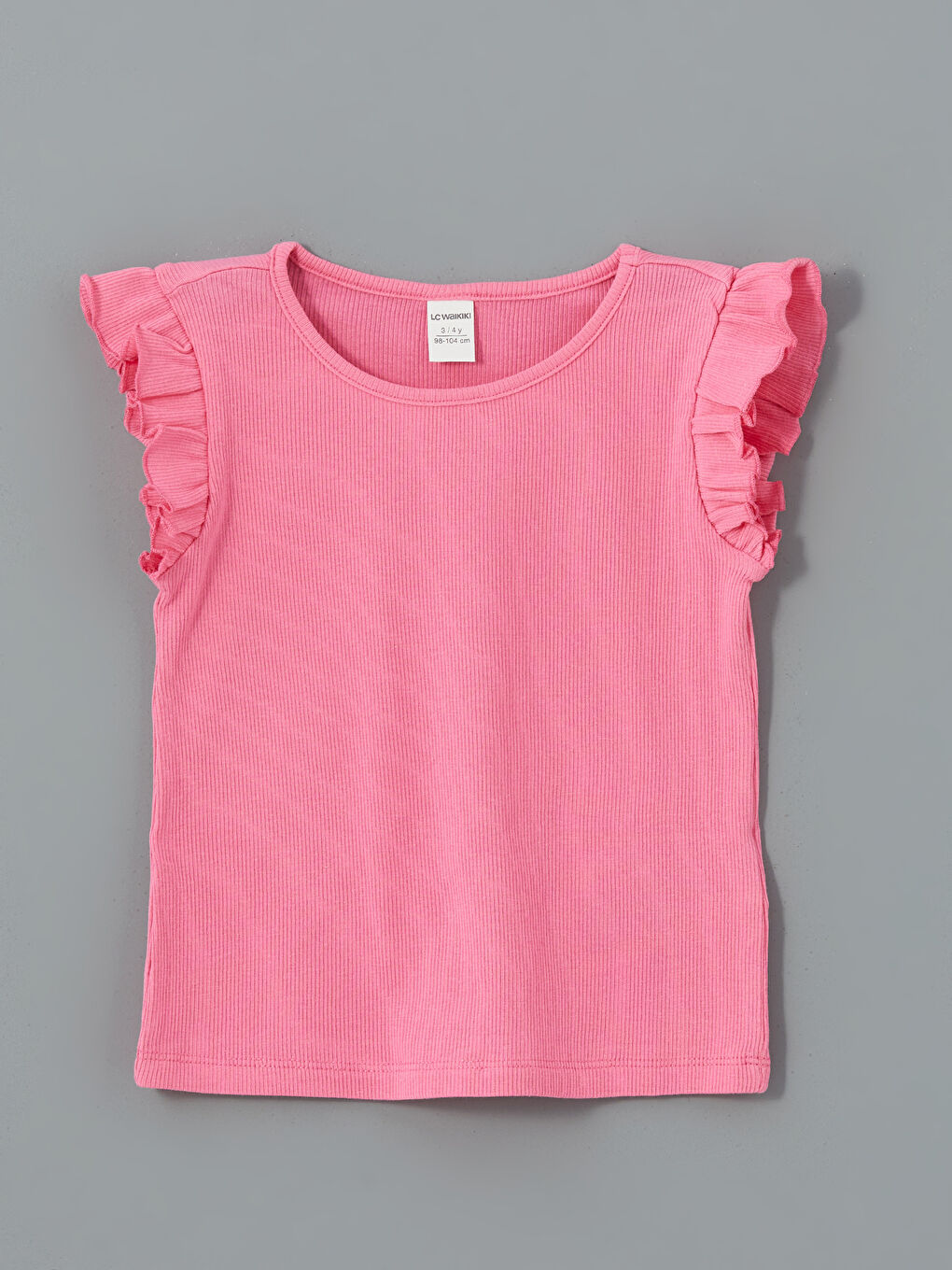Pembe Bisiklet Yaka Dokulu Kız Bebek Tişört