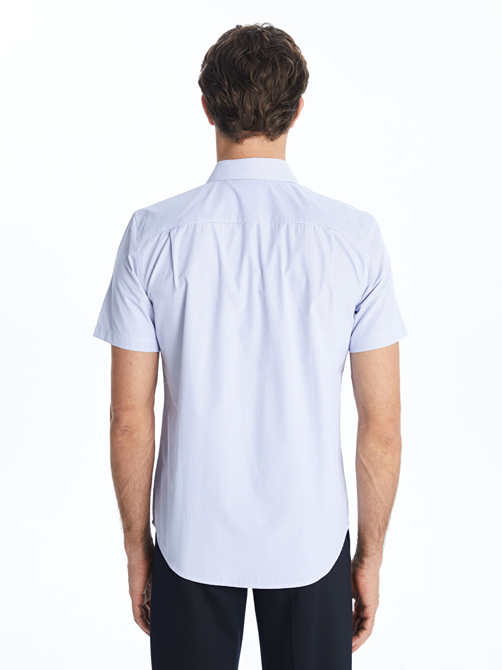 LCWAIKIKI Formal Regular Fit Kısa Kollu Çizgili Poplin Erkek Gömlek -S5ER02Z8-LGS