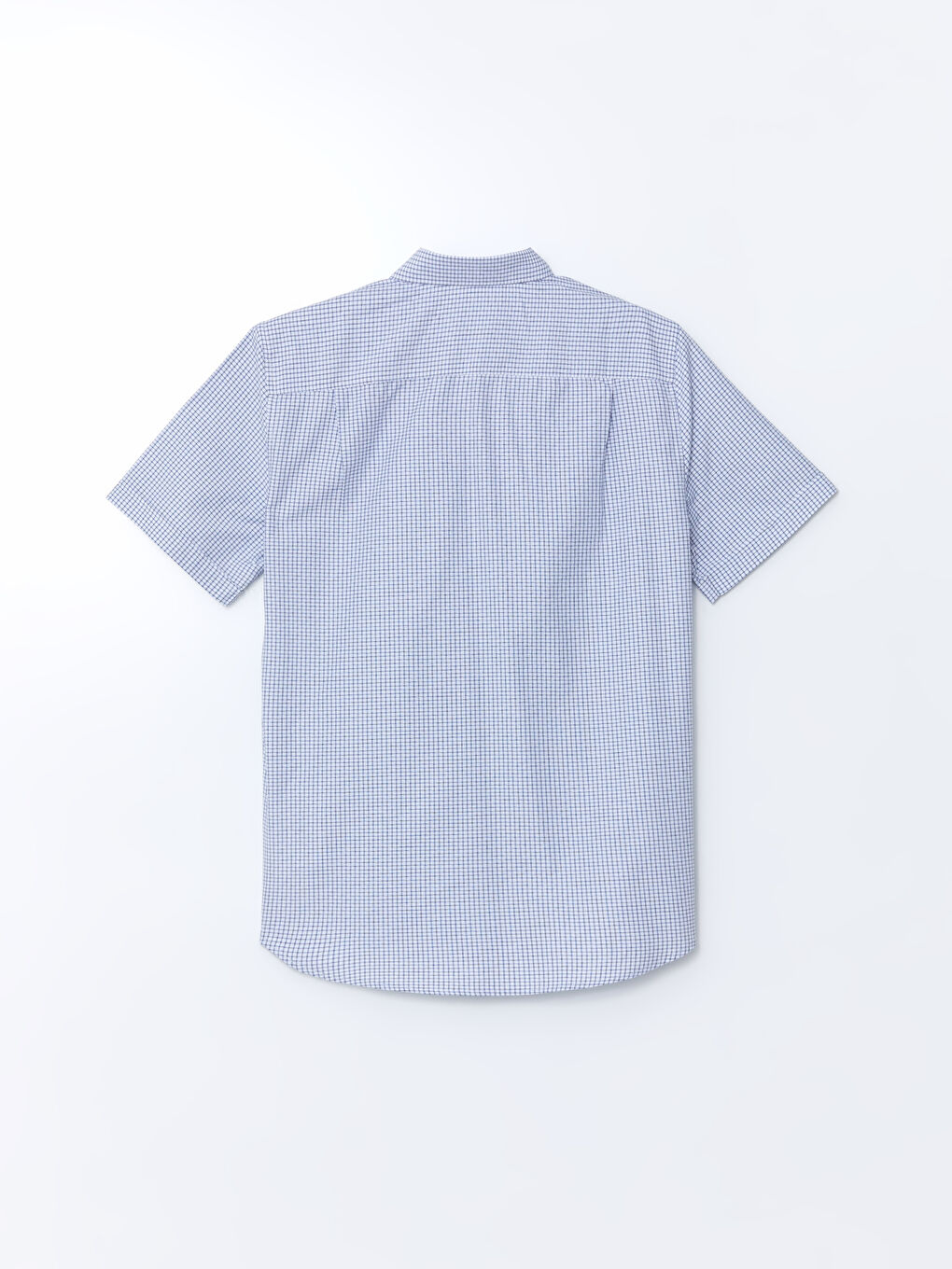 Regular Fit Short Sleeve Plaid Poplin Men's Shirt -S5ER06Z8-LLC