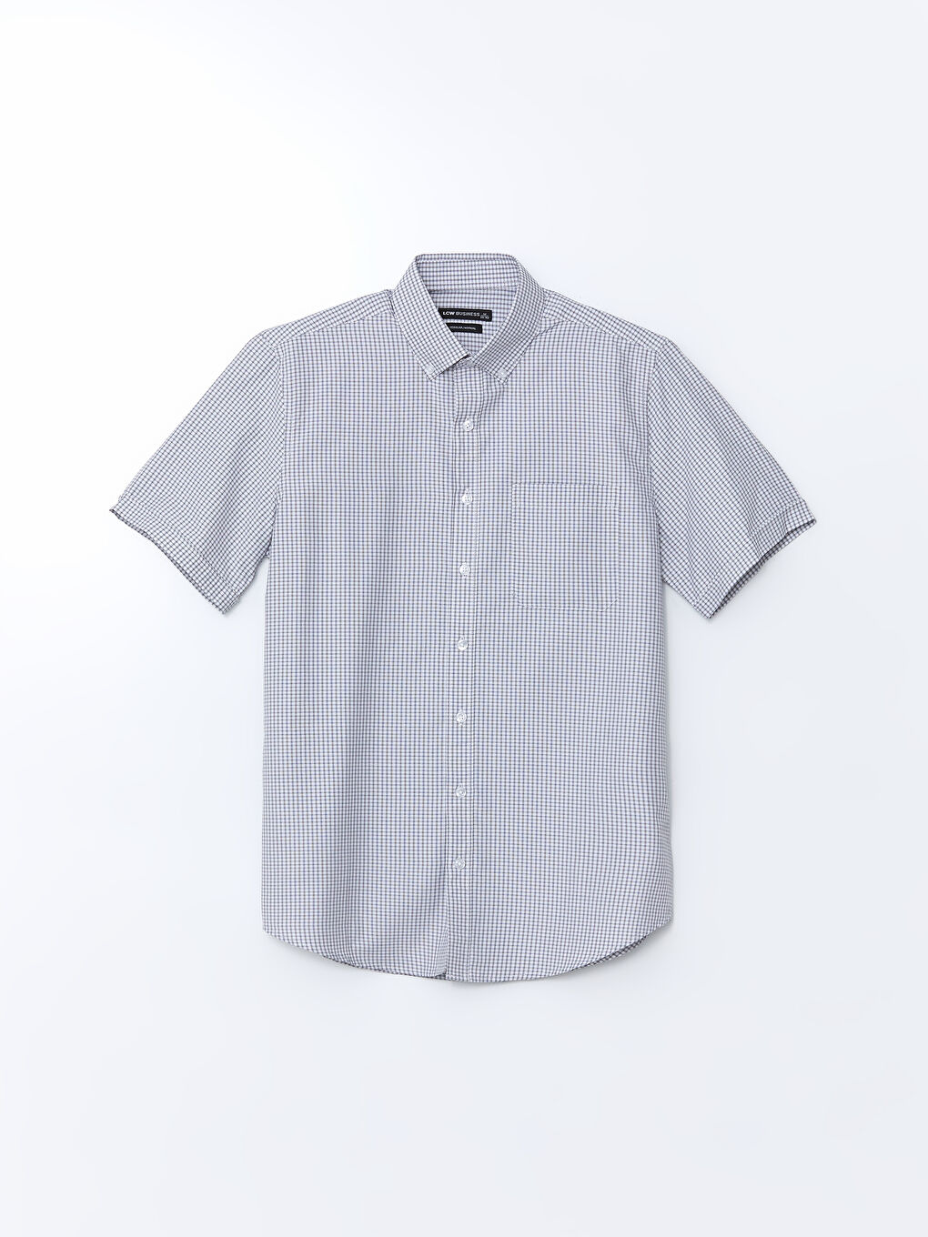 Regular Fit Short Sleeve Plaid Poplin Men's Shirt -S5ER06Z8-LMK