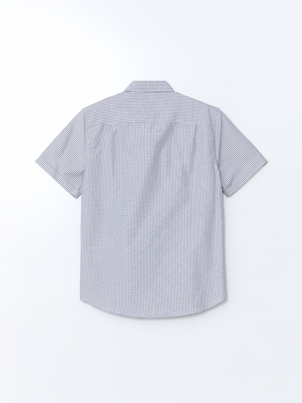 Regular Fit Short Sleeve Plaid Poplin Men's Shirt -S5ER06Z8-LMK