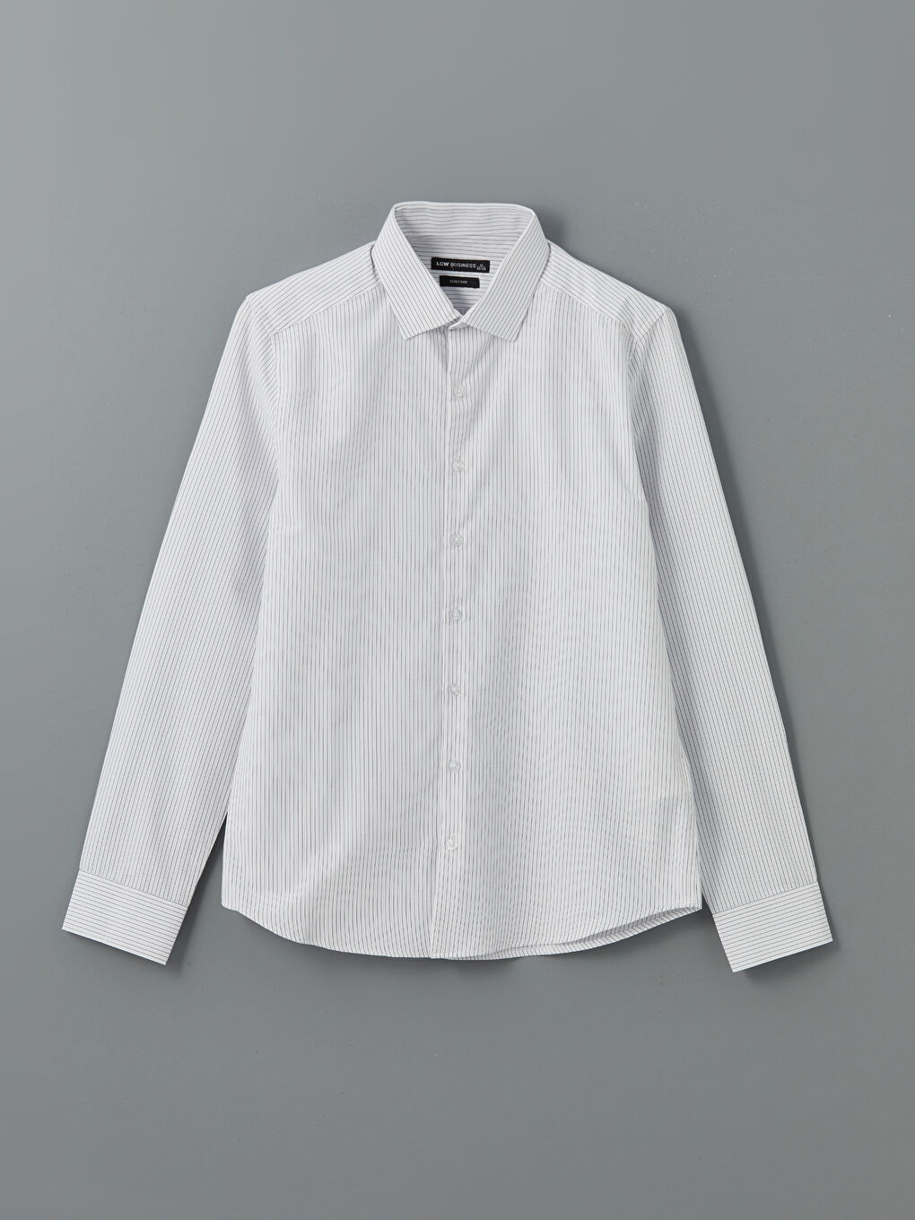 Slim Fit Long Sleeve Striped Poplin Men's Shirt -S5ER11Z8-LJX