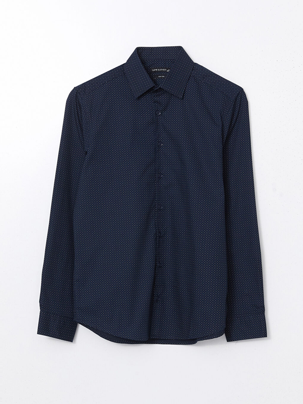 Slim Fit Long Sleeve Patterned Poplin Men's Shirt -S5ER12Z8-LSJ